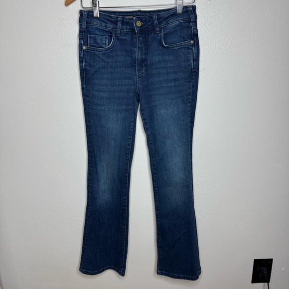Anthropologie Pilcro High Rise Bootcut Jeans Denim Dark Blue Wash - Picture 1 of 12